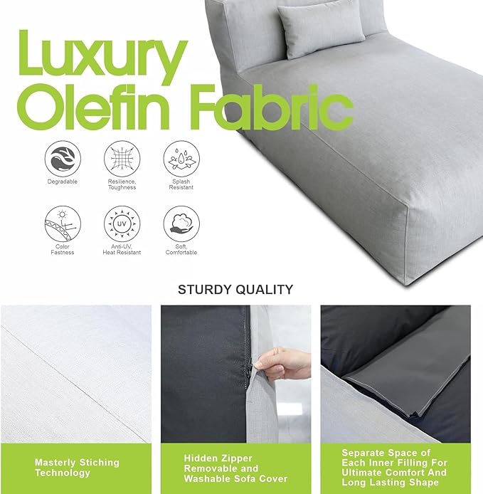 Outdoor Bean Bag Lounger Chair - Photo 5