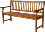 JONATHAN Y BNH101A Laurel 59.1" 3-Seat Slat-Back 600-Lbs Support Acacia Wood Outdoor Garden Patio Bench for Garden, Lawn - Photo 1