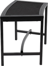 Sunnydaze Mesh Outdoor Curved Bench - Metal Patio Bench Set - Heavy-Duty Outdoor Seats for Backyard or Fire Pit - Black - Photo 9
