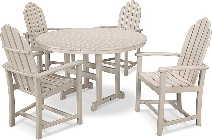 POLYWOOD® Classic Adirondack Dining Set, Sand
