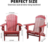 Folding Adirondack Chairs Set of 2, HDPE Fire Pit Chairs Weather Resistant - Photo 3
