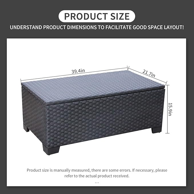 Rattaner Patio Coffee Table with Storage Wicker Outdoor Coffee Table and All-Weather Wicker Side Table with Waterproof - Photo 2