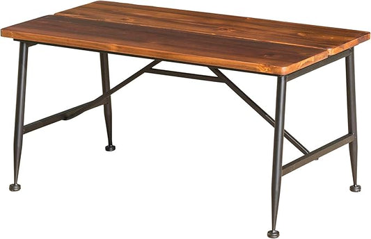 Christopher Knight Home Ocala Outdoor Industrial Wood Coffee Table with Iron Accents, Black / Antique Finish