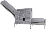 Elle Decor Vallauris Patio Outdoor Furniture Collection Premium All Weather Wicker, 5 Piece Reclining Set, Gray - Photo 6