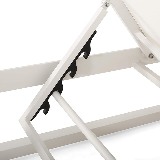 Christopher Knight Home Eudora Outdoor Chaise Lounge (Set of 2), White - Photo 6