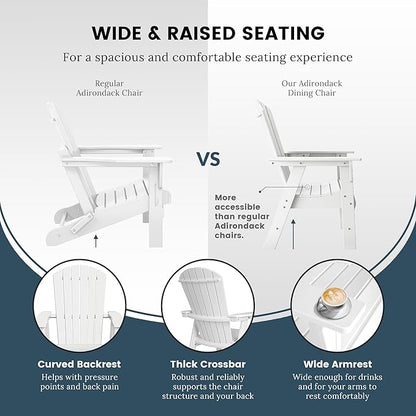WO WESTIN OUTDOOR HDPE Altura Adirondack Dining Chair,White