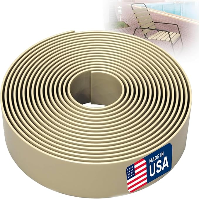 KOMORAX 2 Inch Wide, 50ft Long Vinyl Strap - Replacement Straps for Patio Chairs - Vinyl Strapping for Patio Furniture Repair - Durable Seat Repair Kit for Lawn Chairs, Outdoor Furniture (Driftwood)
