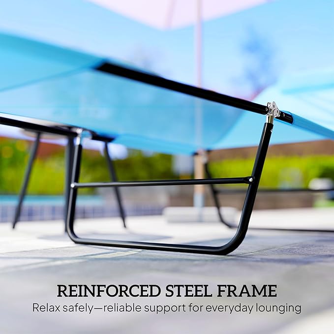 Outsunny Folding Chaise Lounge Chair, Pool Sun Tanning Chair, Outdoor Lounge Chair with Reclining Back - Photo 8