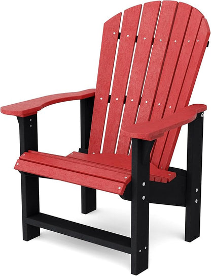 Wildridge Heritage Upright Adirondack Chair, Cardinal Red and Black - Outdoor All-Weather Poly Furniture for Patio, Deck, Yard