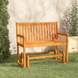 Brown Solid Acacia Wood Swing Bench 43.3 Inch Rustic Porch Glider for Two Adults - Photo 1