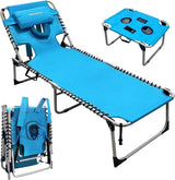 Backpack Sun Tanning Chair with Face Hole & Beach Table - Photo 1