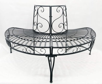 Hi-Line Gift Ltd. Black SEMI-Circle Tree-WRAP Bench
