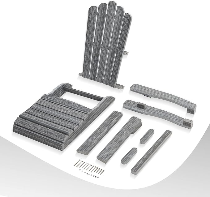 Folding Adirondack Chair, HDPE Adirondack Chairs, All-Weather Resistant Lawn Chairs,Patio Firepit Chairs for Garden - Photo 7