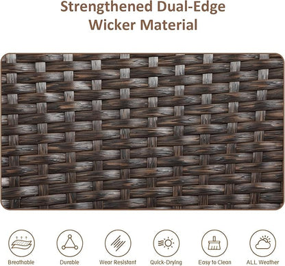 Outdoor Wicker Rattan Chairs Patio Furniture Sets with Cushions, 350lbs Capacity, All-Weather Rattan Sofa Set for Garden, Porch, Backyard, 6PCS, Brown