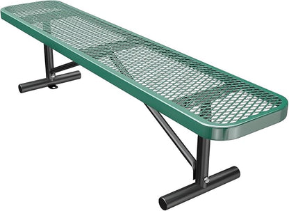 8FT/96INCH Heavy Duty Metal Garden Park Bench for Outside, Weatherproof Commercial Industrial Outdoor Garden Benches, Expanded Metal Mesh Bench for Shopping Malls, Lawn, Deck, Patio, Porch, Green