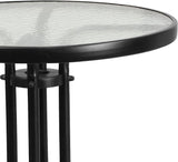 Flash Furniture Bellamy 23.75" Round Indoor/Outdoor Tempered Glass Metal Frame Side Table - Photo 6