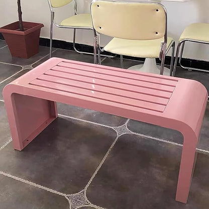 Stainless Steel Outdoor Bench,Backless Garden Patio Porch Outdoor Benches,Weatherproof Metal Bench Seat Outside(47.2x15.8x17.8 inch, Black)