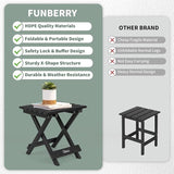 FUNBERRY Outdoor Folding Adirondack Side Table, Portable No Assembly Patio End Table HDPE All Weather - Photo 6