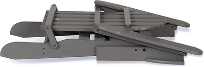 POLYWOOD PWS214-1-SG Classic Adirondack Chair Seating Set in Slate Grey
