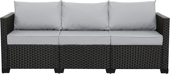 Rattaner Outdoor Furniture Outdoor Couch Patio Furniture 3-seat Sofa Deep Seat High Backrest with Waterproof Cover and - Photo 7