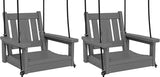 SERWALL HDPE Single Porch Swing Set of 2, Heavy Duty Single Person Swing Chair with 2 Polypropylene Hanging Ropes - Photo 1