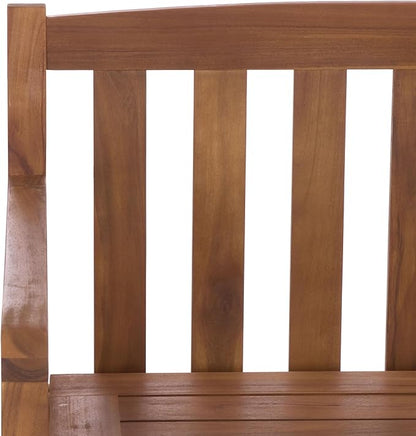SAFAVIEH Outdoor Patio Furniture Collection – Kelter Solid Teak Wood Bench Box with Storage, Slatted Design, Versatile Indoor/Outdoor Seating (PAT6813A)