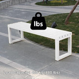Outdoor Garden Bench, 3 Seater Metal Patio Benches, Park Seat for Lawn, Yard, Porch, Backless Furniture Seating - Photo 6