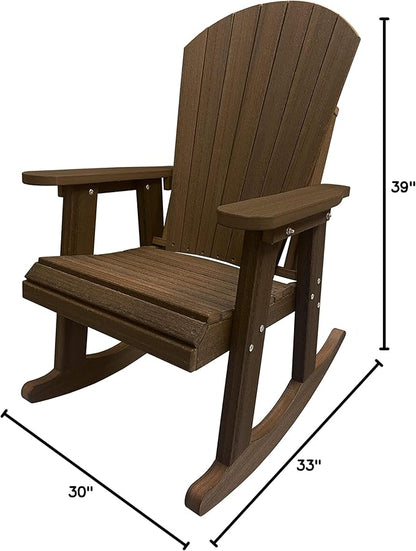 DuraWeather Poly® Adirondack Porch Rocker (Brazilian Walnut (Wood Grain))