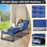 MOPHOTO Folding Chaise Lounge Chair 5-Position, Folding Cot, Heavy Duty Patio Chaise Lounges for Outside, Poolside - Photo 5