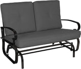 Crownland Outdoor Patio Textilene Glider Chair, Rocking Glider Bench for 2 Person, Porch Loveseat Seating with Cushion - Photo 1