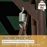 3 in 1 Patio Swing with Adjustable Canopy for Adults, 3 Seat Outdoor Swing with Thickened Cushions - Photo 6