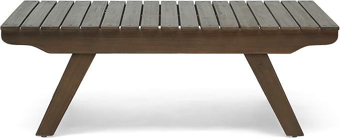 Christopher Knight Home Kailee Outdoor Wooden Coffee Table, Gray Finish - Photo 1
