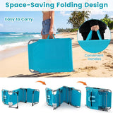 COSTWAY Tanning Chair with Face Hole, Folding Beach Lounge Chair with 4-Position Adjustable Backrest - Photo 6