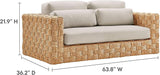 Modway Thames Wicker Rattan Outdoor Loveseat in Natural Light Gray - UV-Resistant Patio Furniture 2-Seater Basket-Weave - Photo 2