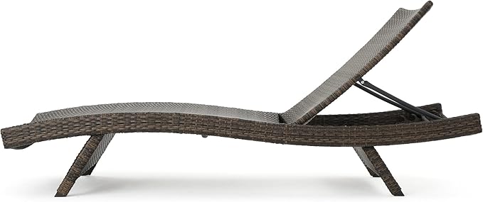 Christopher Knight Home Thira Outdoor Wicker Chaise Lounges with Aluminum Frame, 4-Pcs Set, Mix Mocha