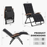 PURPLE LEAF Outdoor Reclining Chair Patio Zero Gravity Chaise Lounge Folding Chair with Removable Cushion Adjustable - Photo 2