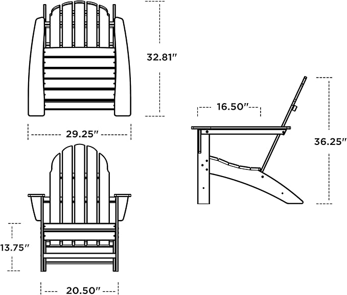 Polywood Vineyard 3-Piece Adirondack Set (White)