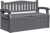 Greesum 80 Gallon Outdoor Storage Bench, Resin Patio Furniture with Armrest, Waterproof and UV-Resistant - Photo 1