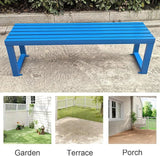 Outdoor Bench, 3 Person Garden Bench, Backless Patio Benches, All-Weather Metal Furniture Seating, for Front Porch - Photo 5