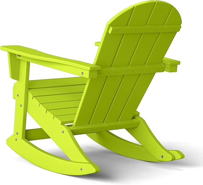 WestinTrends Malibu Outdoor/Patio Poly Adirondack Rocking Chair, Lime