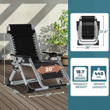 NAIZEA Padded Zero Gravity Chair, Folding Outdoor Lounge Chairs, Adjustable Reclining Camping Chairs with Cup Holder - Photo 2