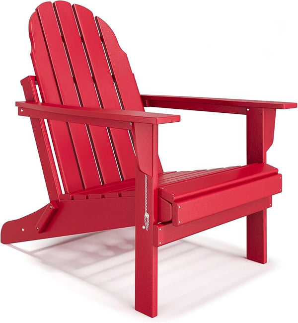 Folding Adirondack Chair - Durable HDPE Poly Lumber All-Weather Resistant - Photo 1