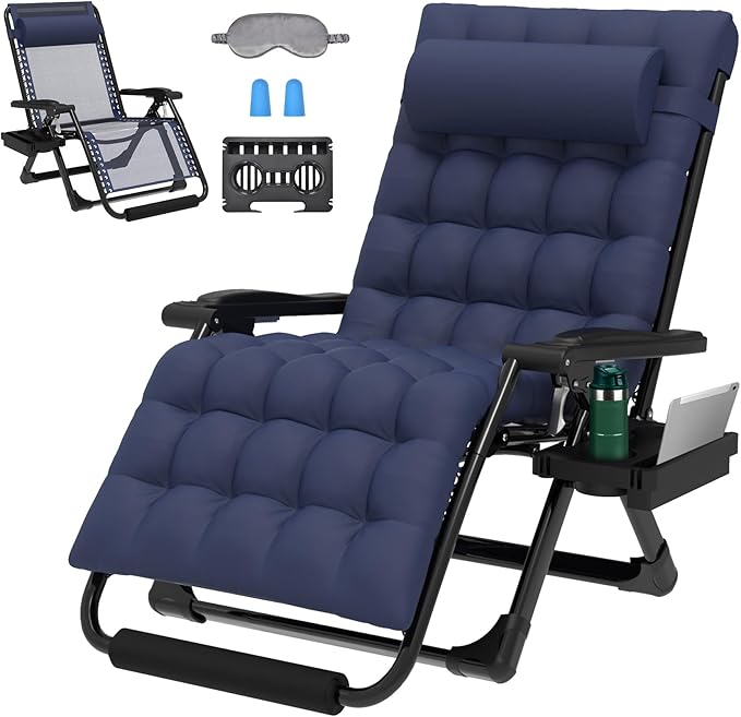 ZENPETIO Oversized Zero Gravity Chair, 33In XXL Zero Gravity Recliner Lounge Chair - Photo 1