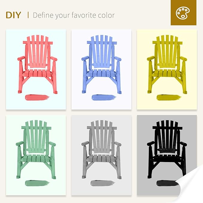 Outsunny Outdoor Wooden Rocking Chair, Single-Person Rustic Adirondack Rocker with Slatted Seat, High Backrest, Armrests for Patio, Garden and Porch, Natural