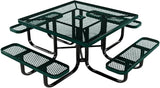 COATEDOUTDOORFURNITURE Heavy-Duty Portable Outdoor Kids Table with Umbrella Hole, Expanded Metal Kids Picnic Table - Photo 1