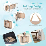 Goplus Tanning Chair with Face Hole, Foldable Adjustable Beach Chaise Lounger w/Arm Hole - Photo 4