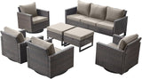 Rilyson Wicker Outdoor Patio Furniture Set - 7 Piece Patio Conversation Set with 4 Swivel Rocker Chairs - Photo 8