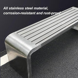 Metal Garden Bench, Outdoor Benches Weatherproof, Stainless Steel Frame, Patio Bench with Mounting Screws - Photo 4