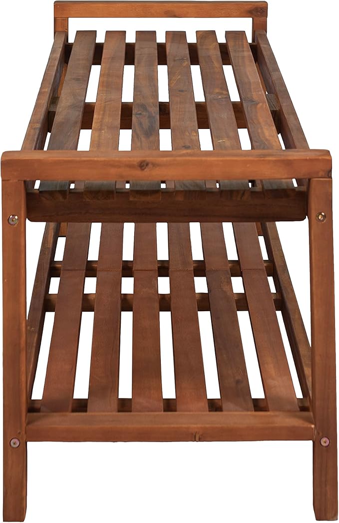 JONATHAN Y BNH102A Blane 50.8" 3-Seat Mid-Century Modern 600-Lbs Support Acacia Wood Slat Outdoor Garden Patio Bench for Garden, Lawn, Backyard, Pool, Deck, Beach, Firepit, Teak