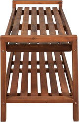 JONATHAN Y BNH102A Blane 50.8" 3-Seat Mid-Century Modern 600-Lbs Support Acacia Wood Slat Outdoor Garden Patio Bench - Photo 8